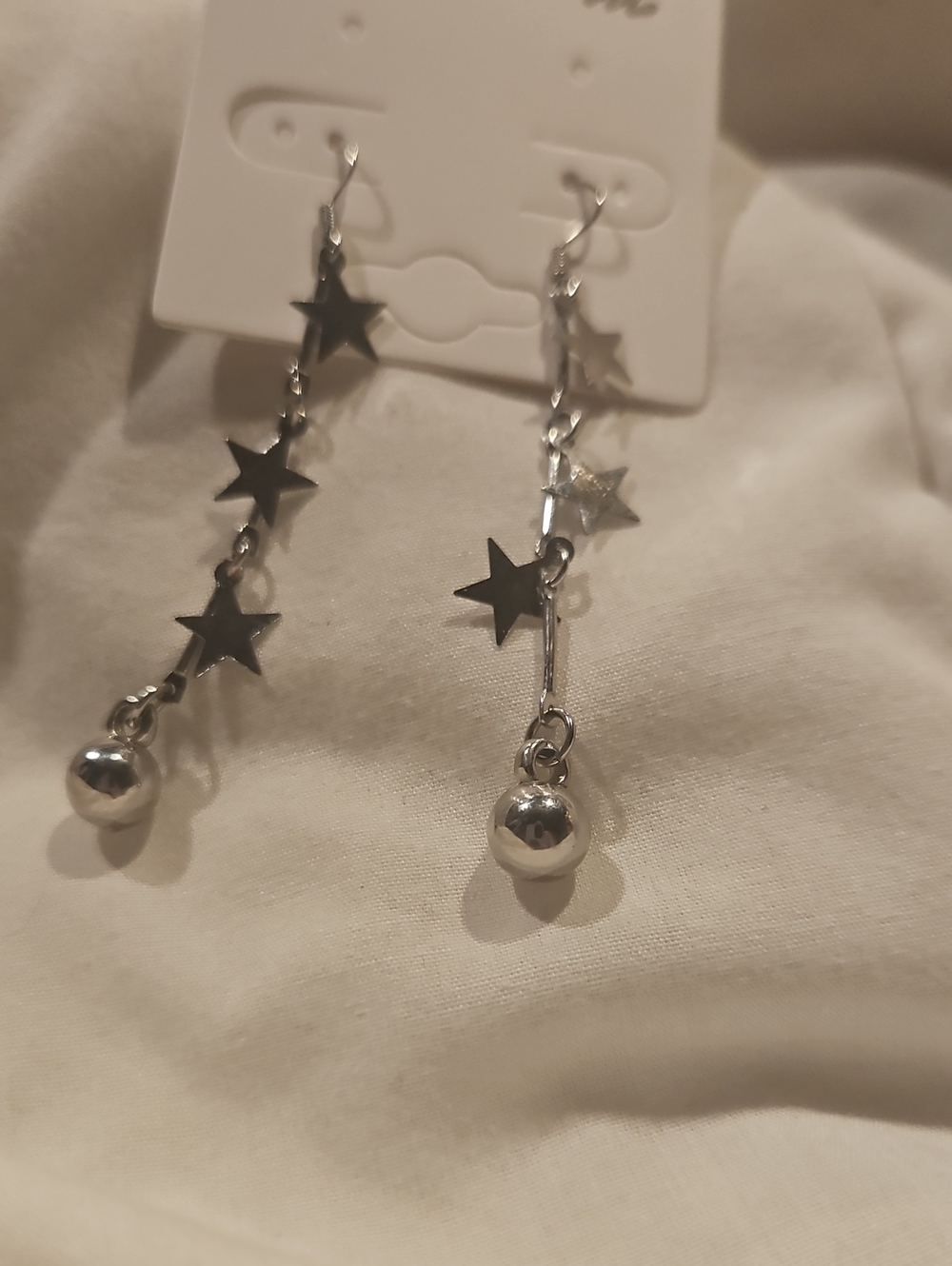 Silver Star Dangle Earrings